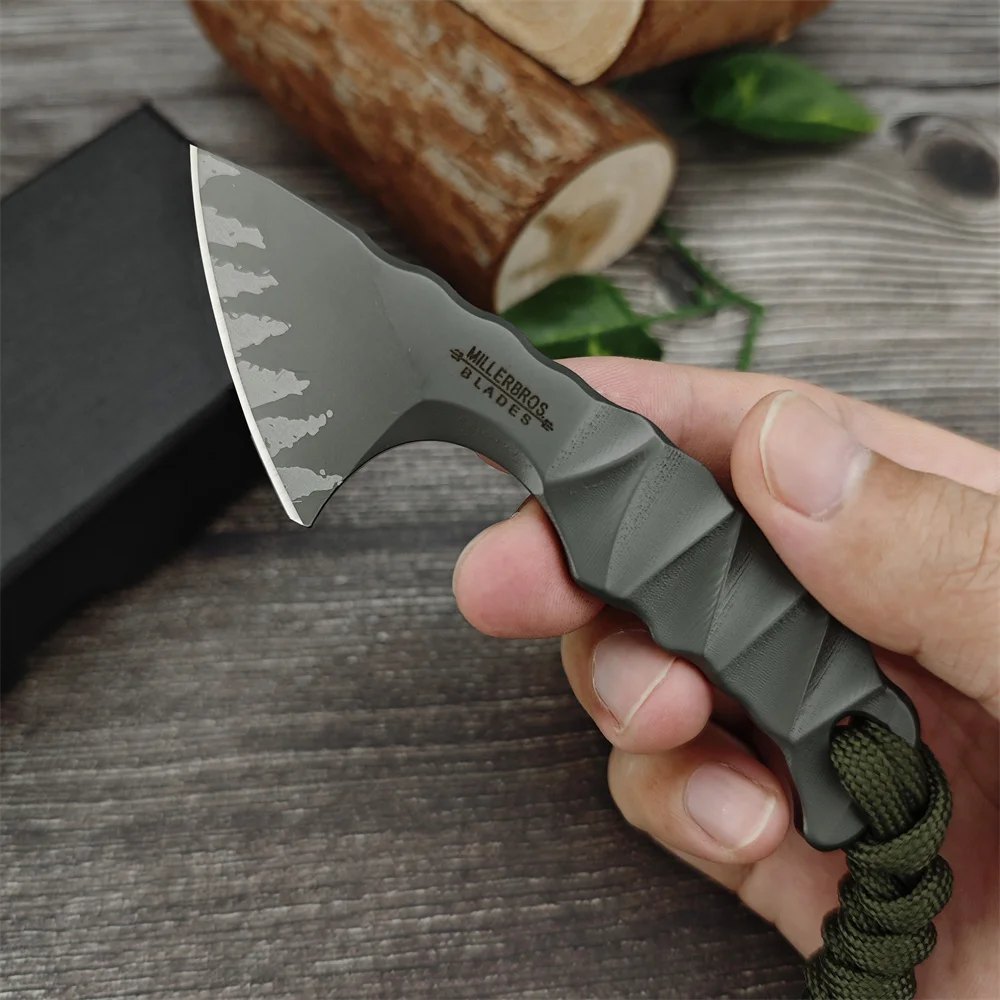 Miller Fixed Blade Knife Small Axe D2 Blade and Handle High Quality Outdoor EDC Survival Camping Hiking Hunting Tool — Fixed Blade, Premium steel — capture 2