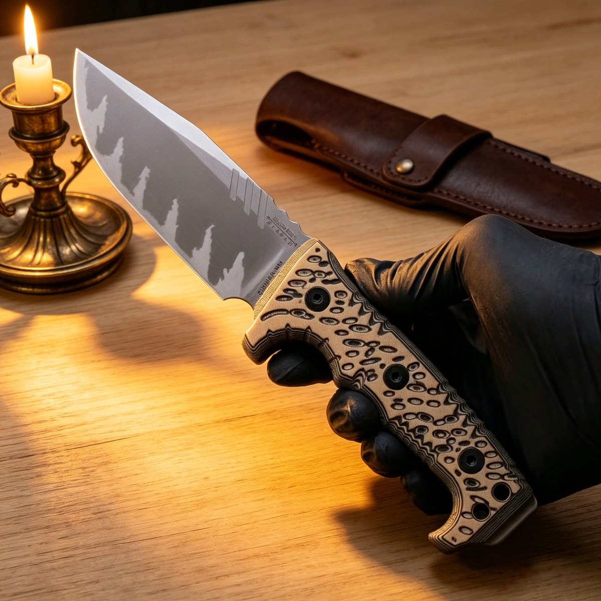 Miller Bros-M8, an outdoor heavy-duty straight knife, made of Z-WEAR steel, featuring a rugged style for camping. — Fixed Blade, Premium steel — capture 3