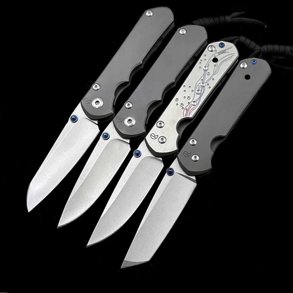 Chris Reeve 21TH/25TH Anniversary Titanium Handle Folding Knife — Titanium EDC, Titanium handle