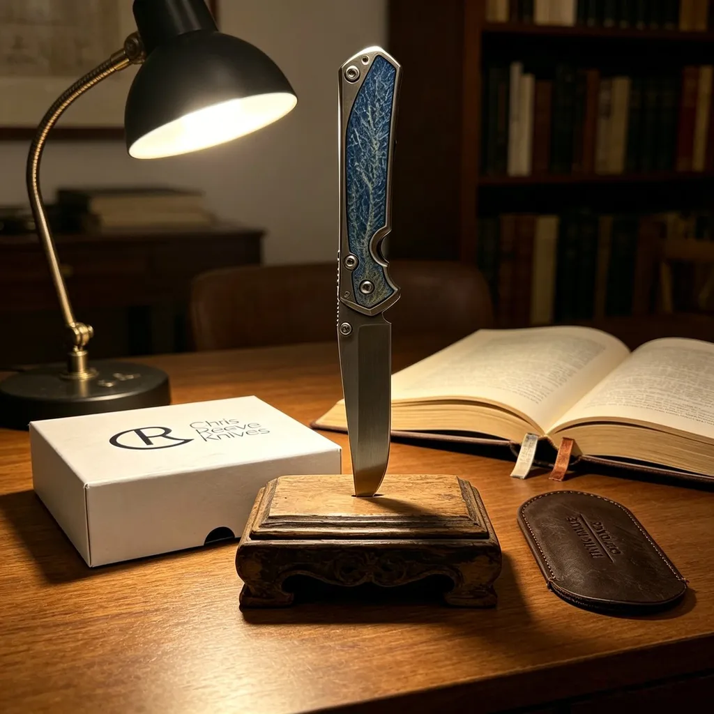 M390 Lightning Storm Folding Knife — Titanium EDC, Titanium handle — capture 2