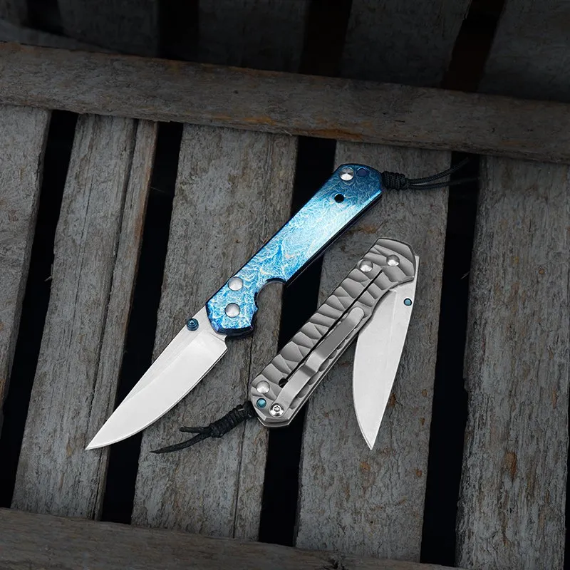 14C28N Titanium Folding Knife — Titanium EDC, Titanium handle