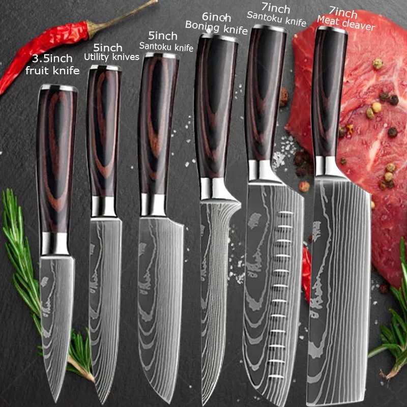 Kitchen Knife Set — Damascus, Damascus steel