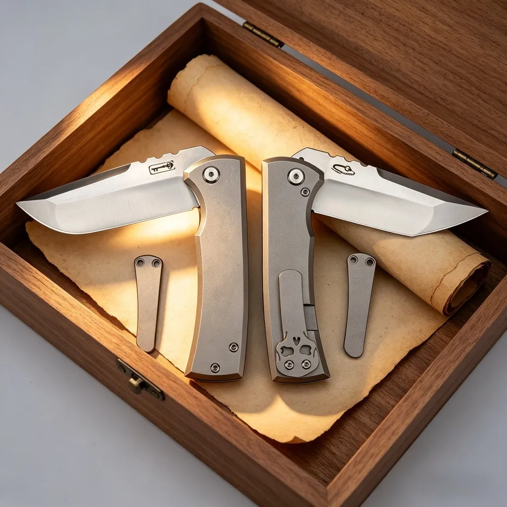 M390 Redeemer Folding Knife — Titanium EDC, Titanium handle — capture 3