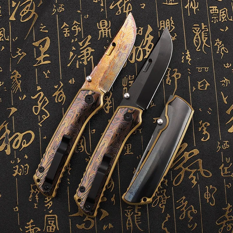 VG-10 DLC Folding Knife — Titanium EDC, Titanium handle