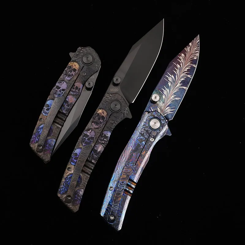 M390 Horse-handle Folding Knife — Titanium EDC, Titanium handle