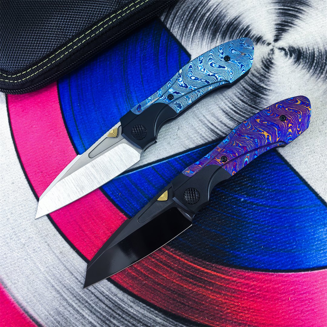 Customized M390 Steel Folding Knife Titanium Horse Handle Bearing Camping Outdoor Fishing Hunting Rescue Fruit Knife EDC Tool — Titanium EDC, Titanium handle — capture 2