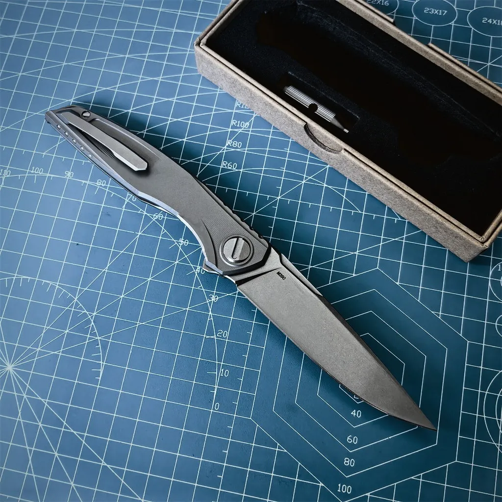 M390 Titanium Folding Knife · Astrum — Titanium EDC, Titanium handle
