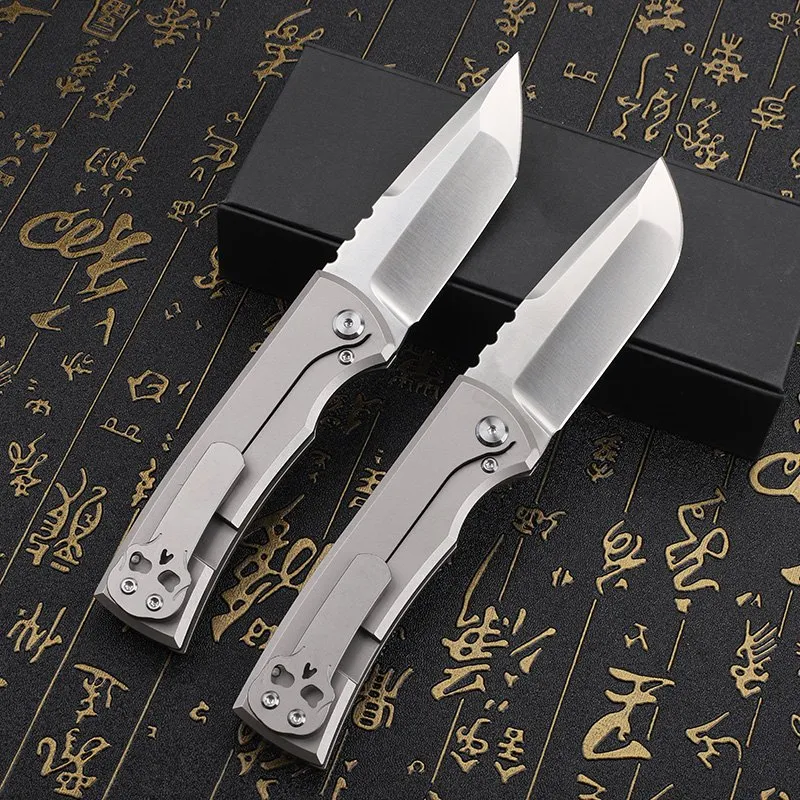 D2 Titanium Folding Knife — Titanium EDC, Titanium handle