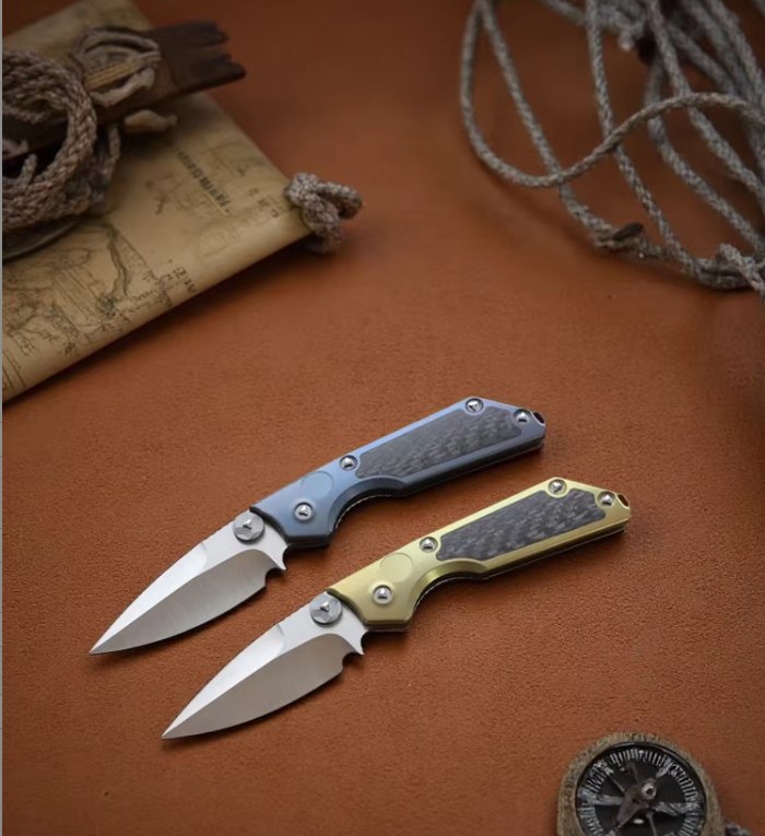 VESPA SMG Blade:M390(Satin) Handle:TC4+CF,Outdoor EDC tools — Folding Knives, Premium steel