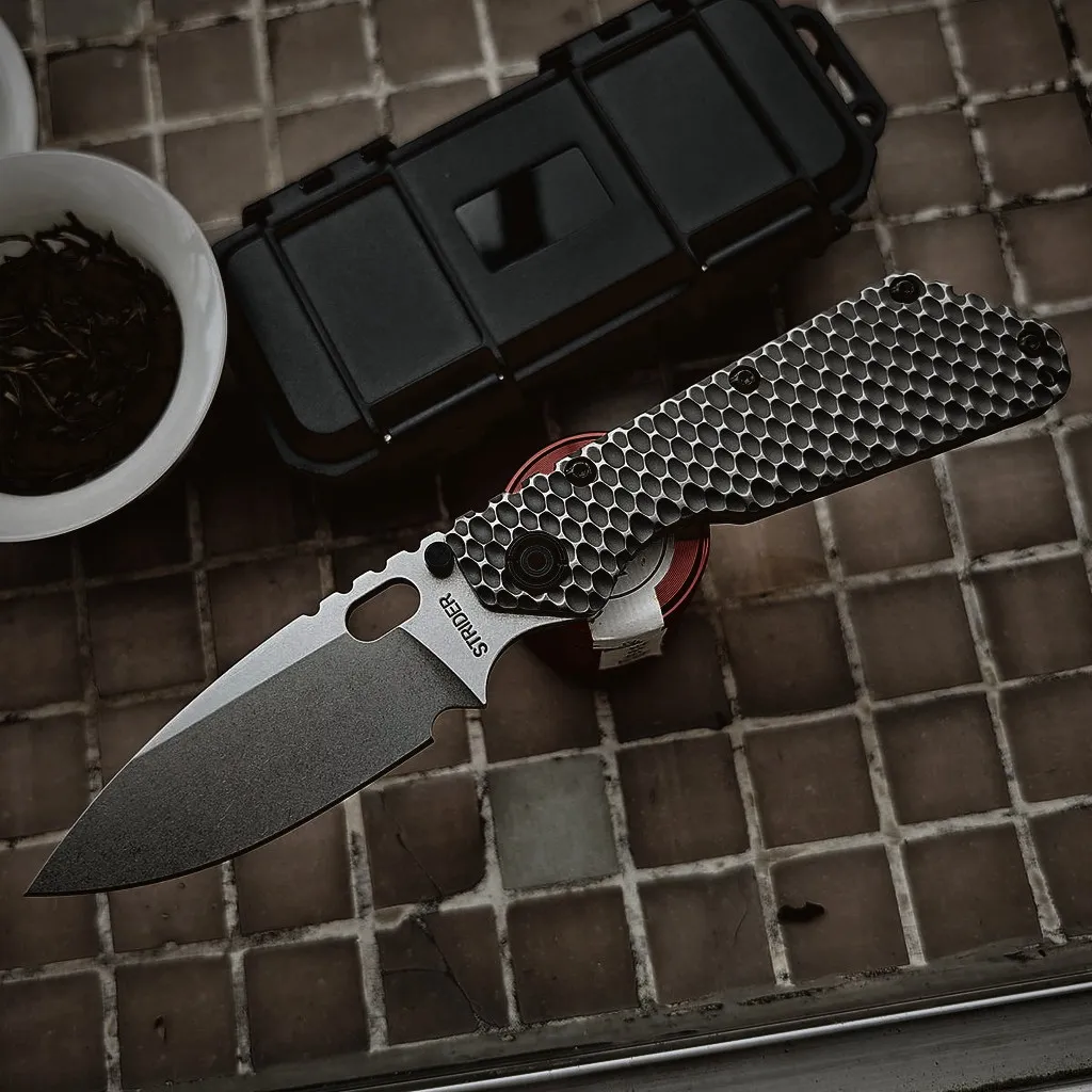 AUS-10 Titanium Folding Knife — Titanium EDC, Titanium handle