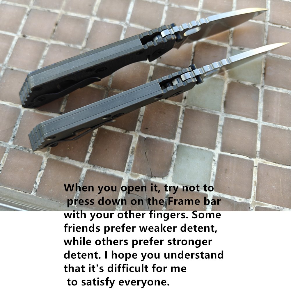 Titanium Handle Frame With Steel Insert SMF Strider Copper Washer AUS10 Drop Blade Camping Hunting EDC Tool JUFULE Folding Knife — Titanium EDC, Titanium handle — capture 2