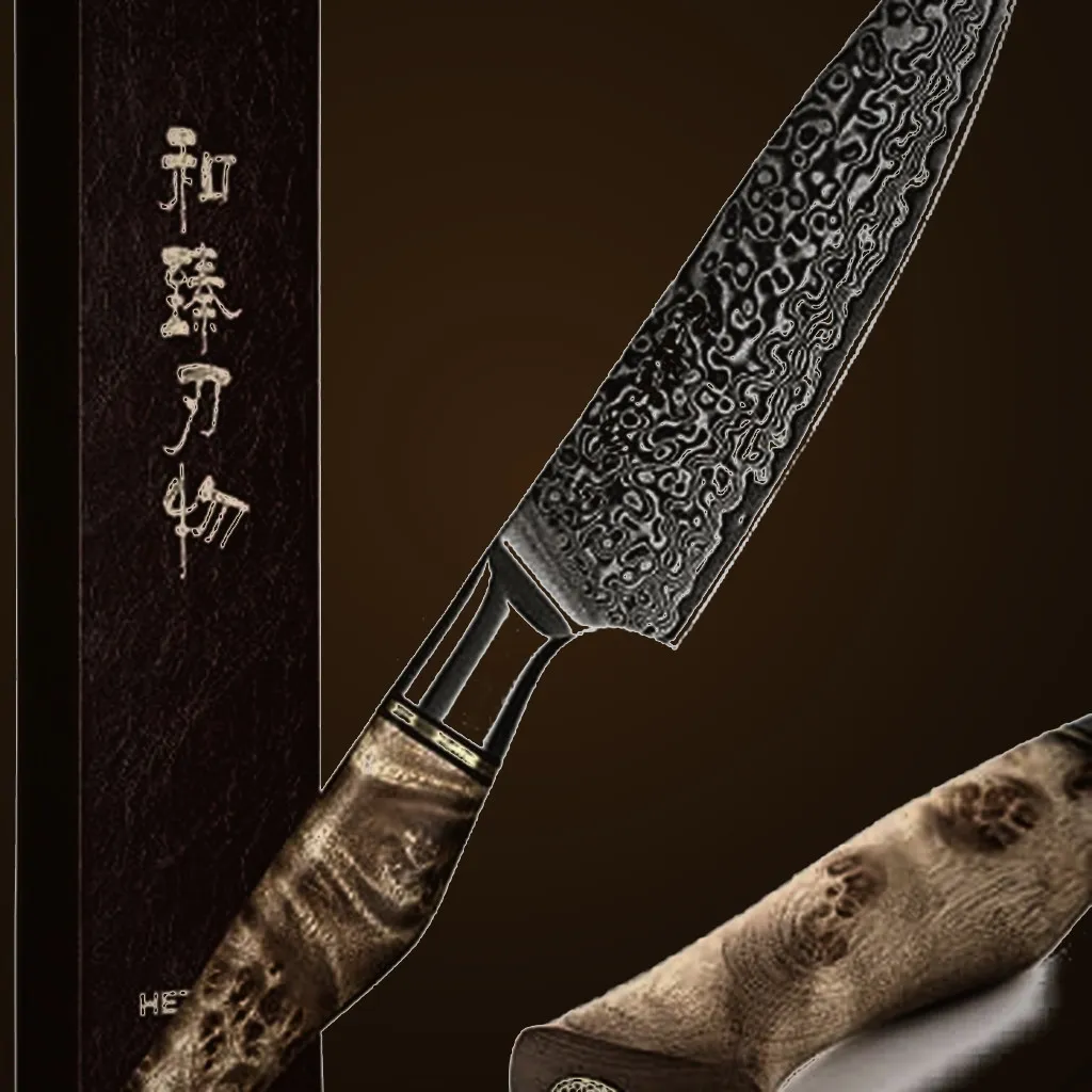 Hezhen 5" VG-10 Paring Knife — Damascus, Damascus steel