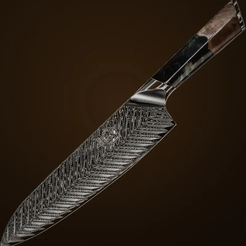 Mitsumoto Sakari VG-10 Santoku — Damascus, VG-10 steel Mitsumoto Sakari VG-10 Santoku — Damascus, VG-10 steel