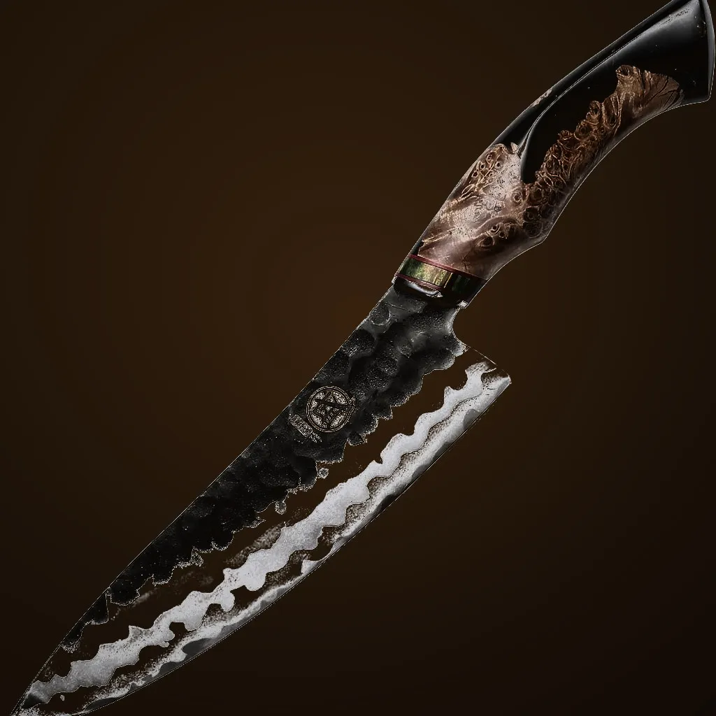 Mitsumoto Sakari Chef Knife — Damascus, Damascus steel
