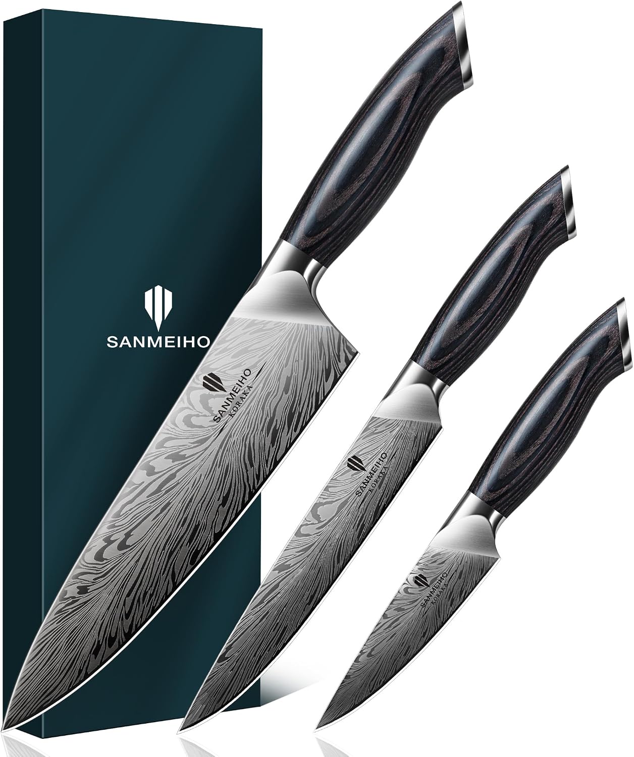 SANMEIHO 3PCS Kitchen Knife Set,Chef Knife Set in Powder Steel — Kitchen, Premium steel