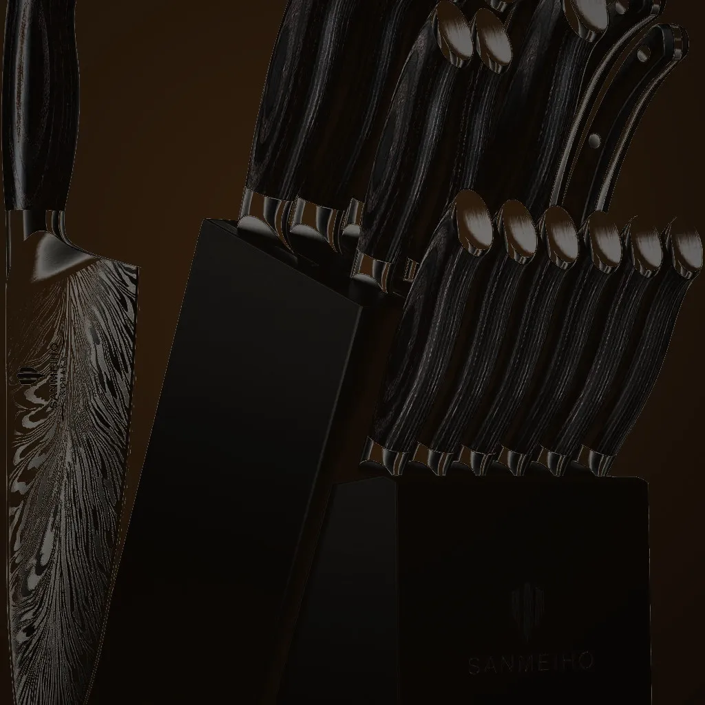 Sanmeiho 16-piece Knife Block Set — Kitchen, Premium steel