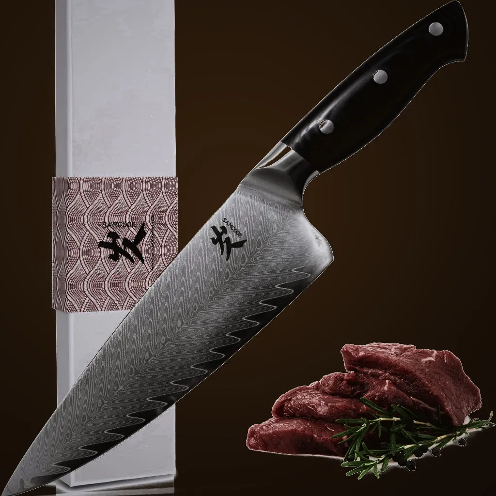 Samcook 8" VG-10 Chef Knife · Damascus — Damascus, Damascus steel