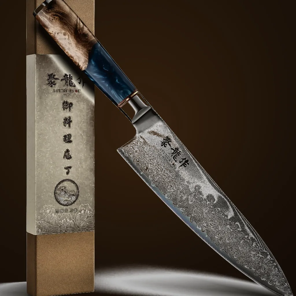 8" VG-10 Chef Knife — Damascus, Damascus steel