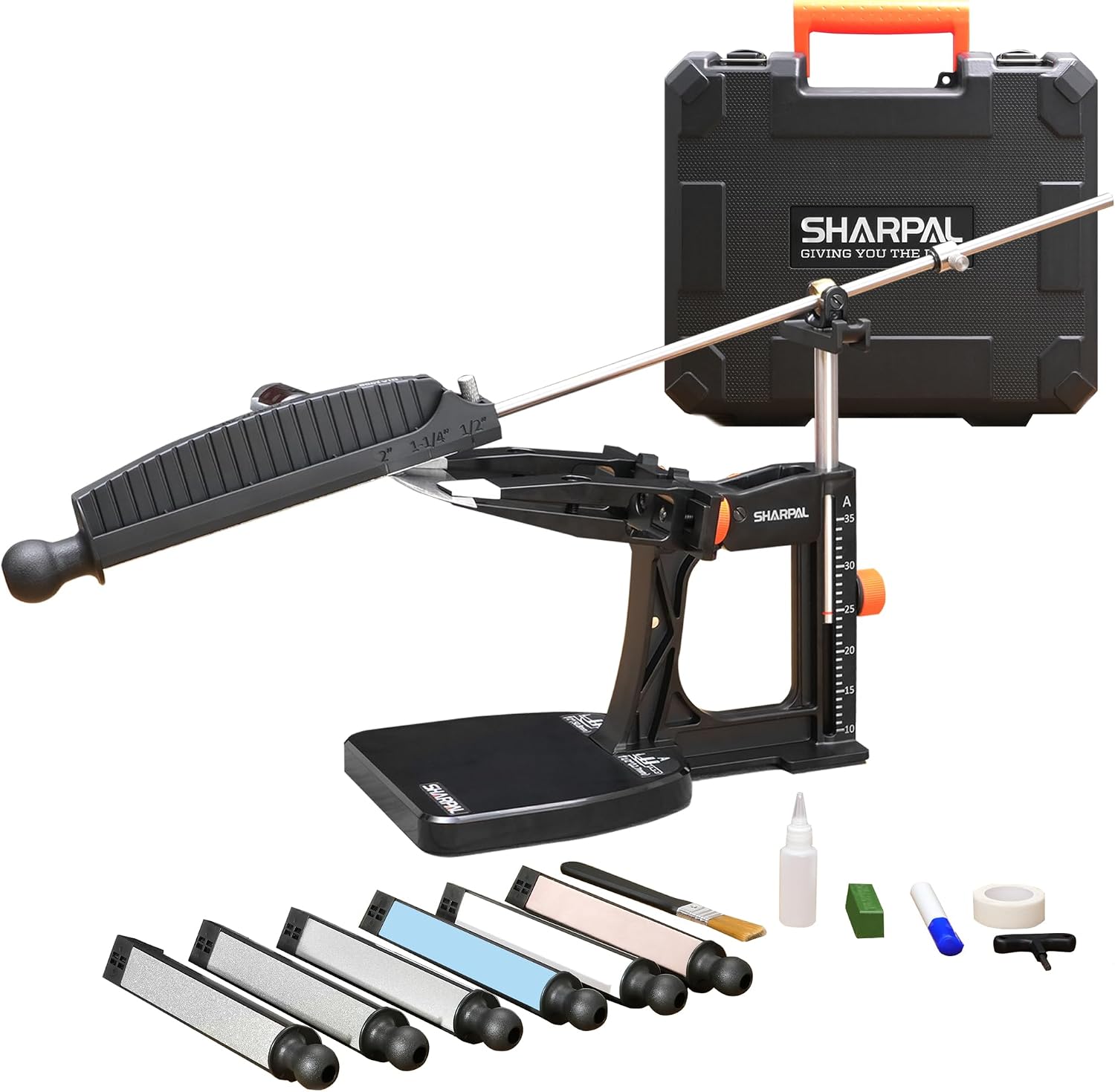 SHARPAL 202H Precision Knife Sharpening System, Adjustable Angle 10–35° — Knife Making, Guided sharpening system