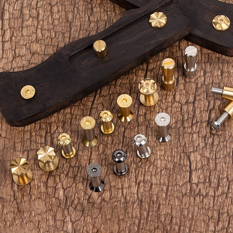 Knife Handle Bolt Screw Rivets Fastener Brass Stainless Steel for Making Material Scales 1 Pcs — Knife Making, Brass & steel rivets