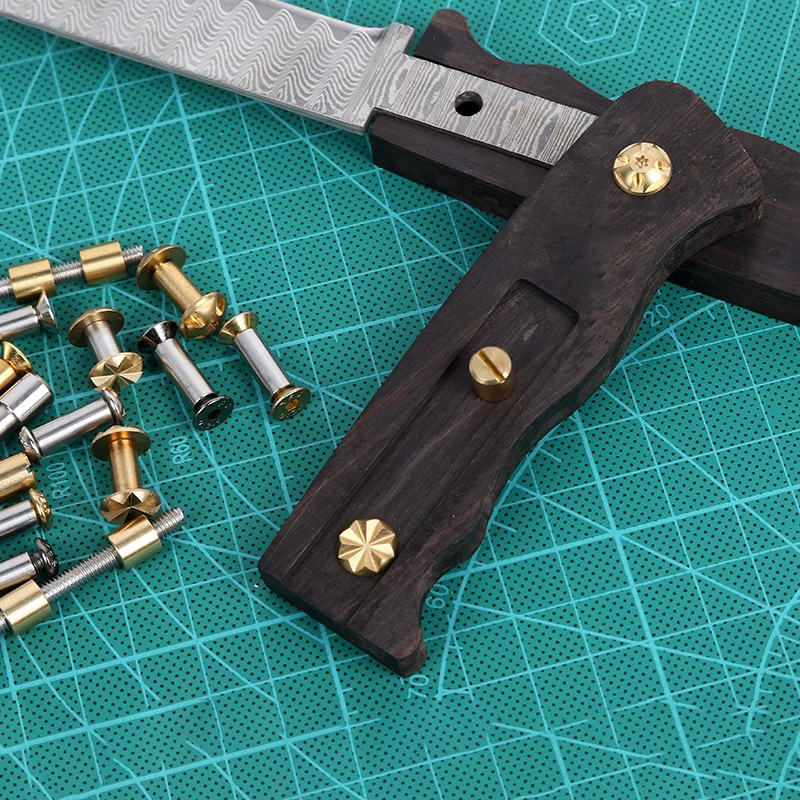 Knife Handle Bolt Screw Rivets Fastener Brass Stainless Steel for Making Material Scales 1 Pcs — Knife Making, Brass & steel rivets — capture 2