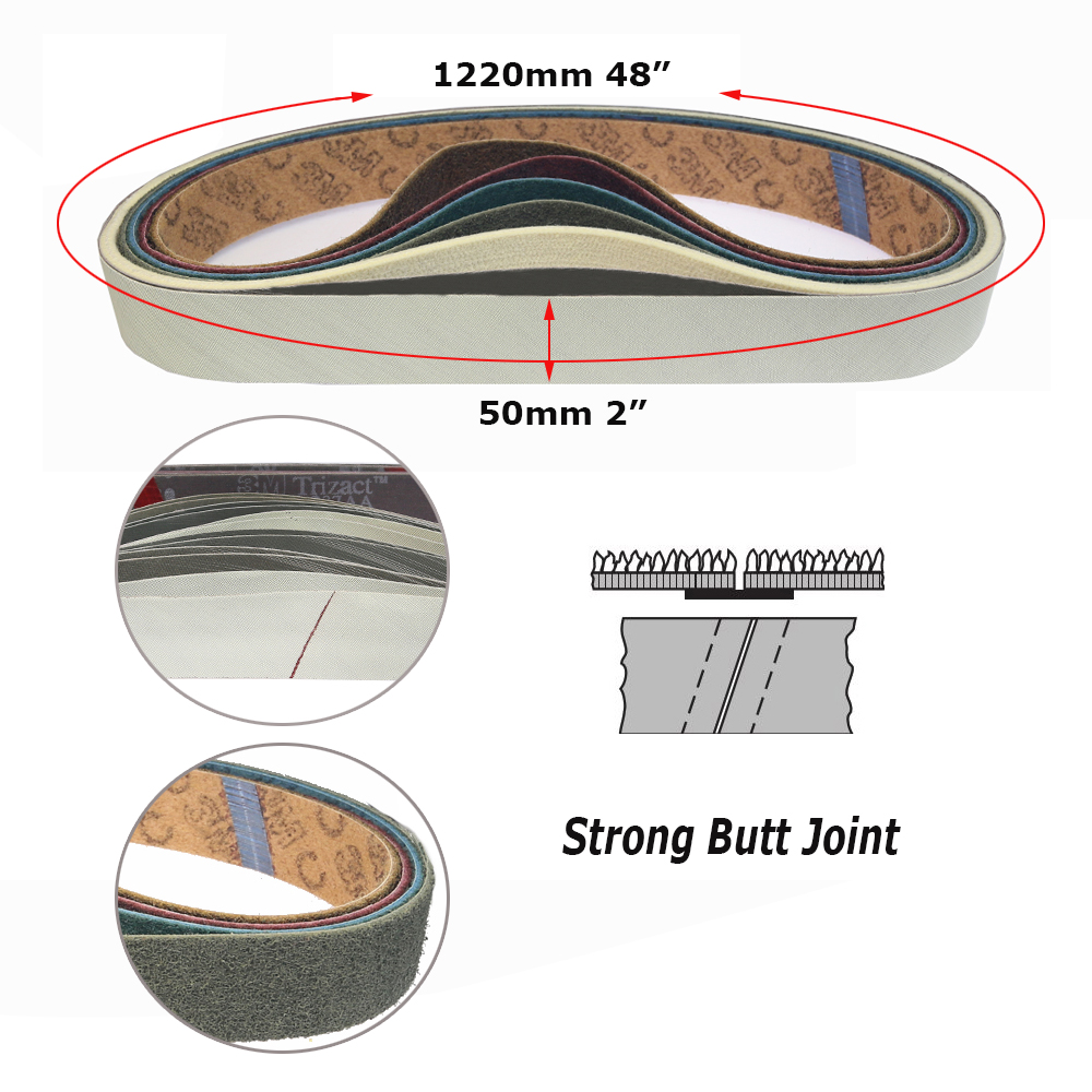Remoba 2x48 Inch (1220x50mm) Surface Conditioning Sanding Belts for Knife Making Belt Grinders — Knife Making, Abrasive sanding belts — capture 2