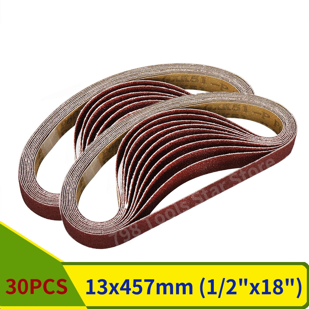 30PCS 13*457mm Sanding Belts 40-1000 1/2x18 Inch Abrasive Sanding Band For Wood Soft Metal Gap Welding Spot Grinding Polishing — Knife Making, Abrasive sanding belts