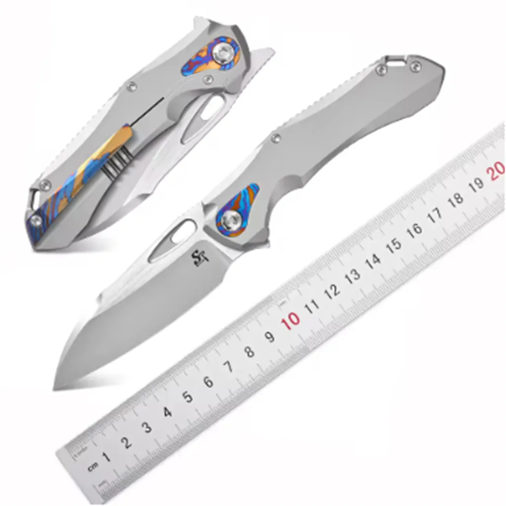 Sitivien ST276 M390 folding knife — Titanium EDC, Titanium handle
