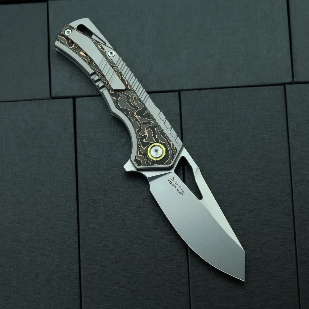Beketen Copper-CF M390 Folding Knife — Titanium EDC, Titanium handle — capture 2