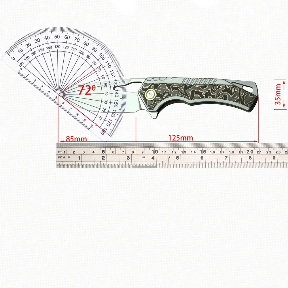 Beketen Copper-CF M390 Folding Knife — Titanium EDC, Titanium handle — capture 3