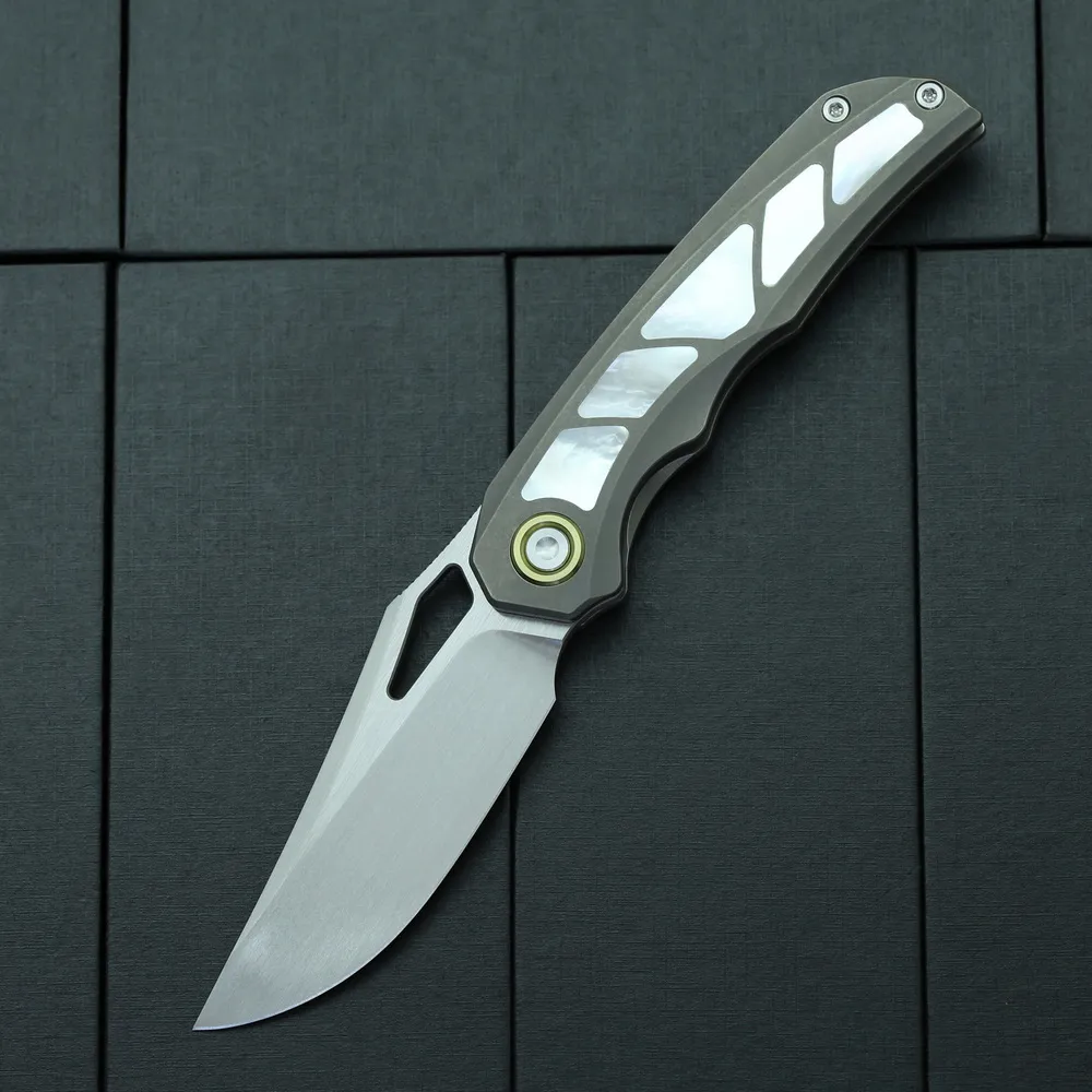Beketen Seashell M390 Folding Knife — Titanium EDC, Titanium handle