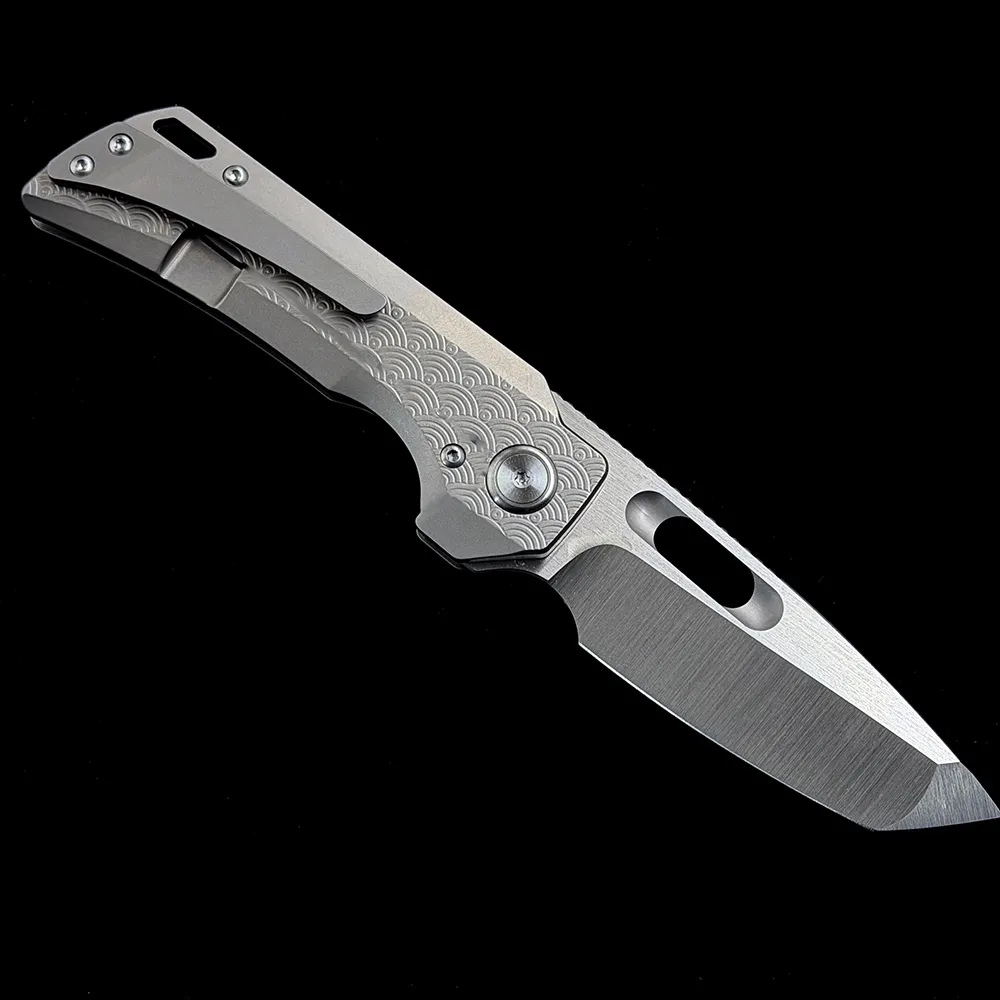 Overlord Dinosaur M390 Folding Knife — Titanium EDC, Titanium handle — capture 3