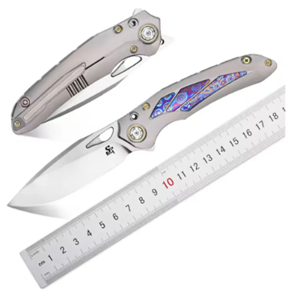 Sitivien ST888 M390 folding knife — Titanium EDC, Titanium handle — capture 2