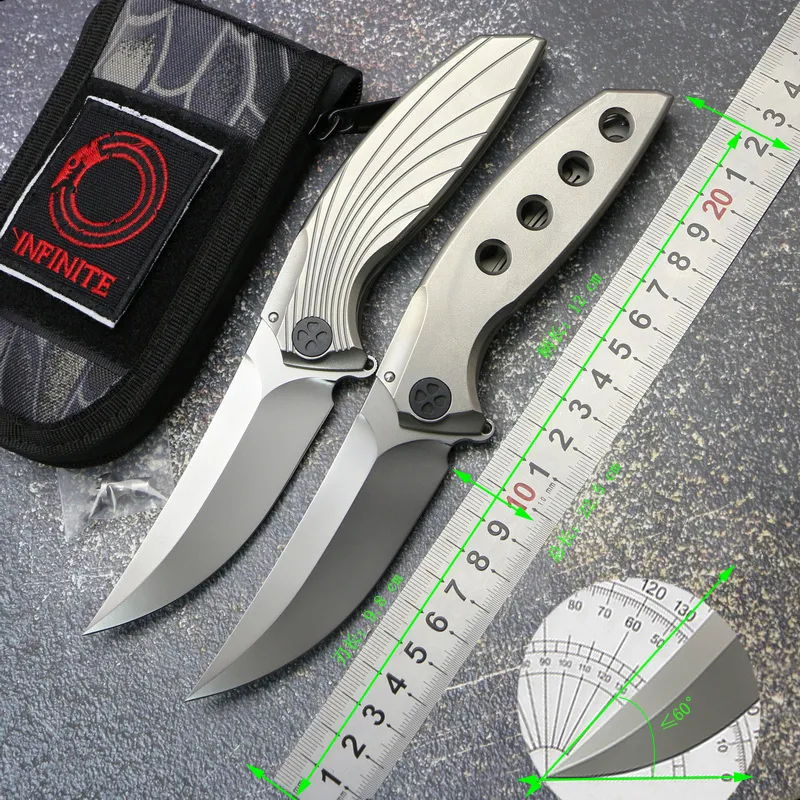 Infinite Twin M390 folding knife — Titanium EDC, Titanium handle