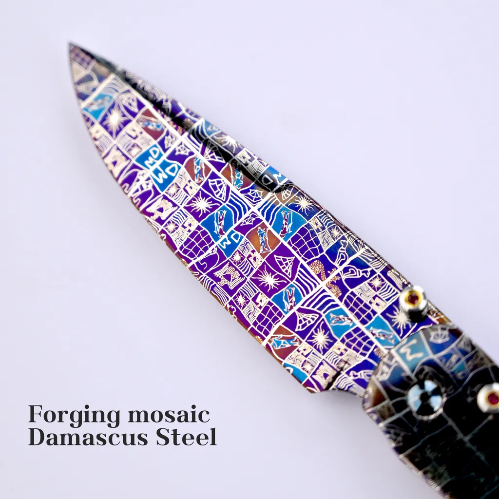 Egyptian Pharaoh Mosaic Knife — Folding Knives, Premium steel — capture 3