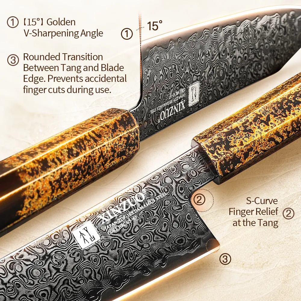 Xinzuo ZDP-189 Damascus knife — Damascus, Damascus steel — capture 3