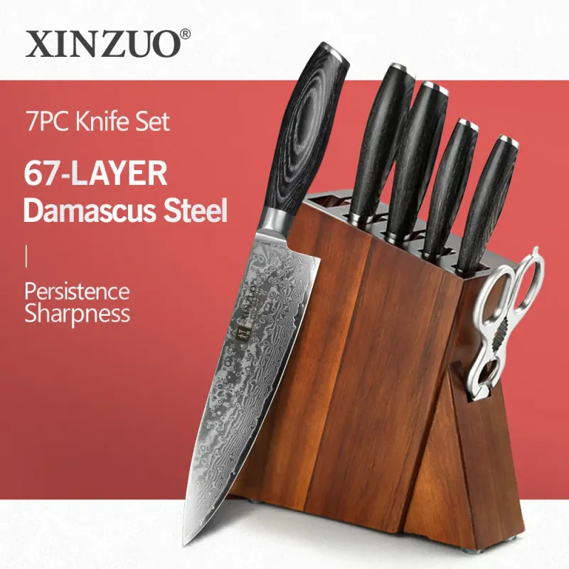 Xinzuo VG-10 kitchen knife set — Damascus, VG-10 steel Xinzuo VG-10 kitchen knife set — Damascus, VG-10 steel