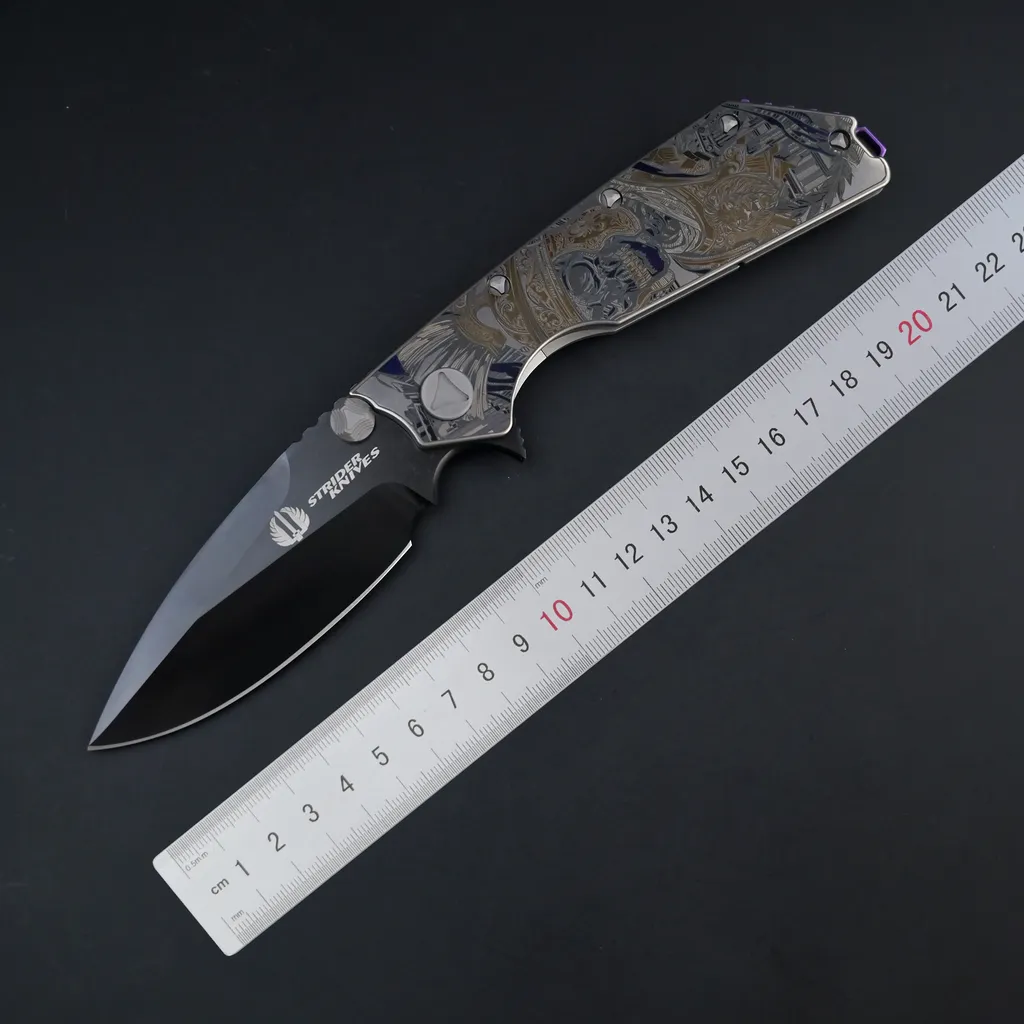 Undead Spartans M390 Folding Knife — Folding Knives, Titanium handle