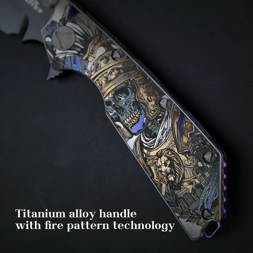 Undead Spartans M390 Folding Knife — Folding Knives, Titanium handle — capture 2