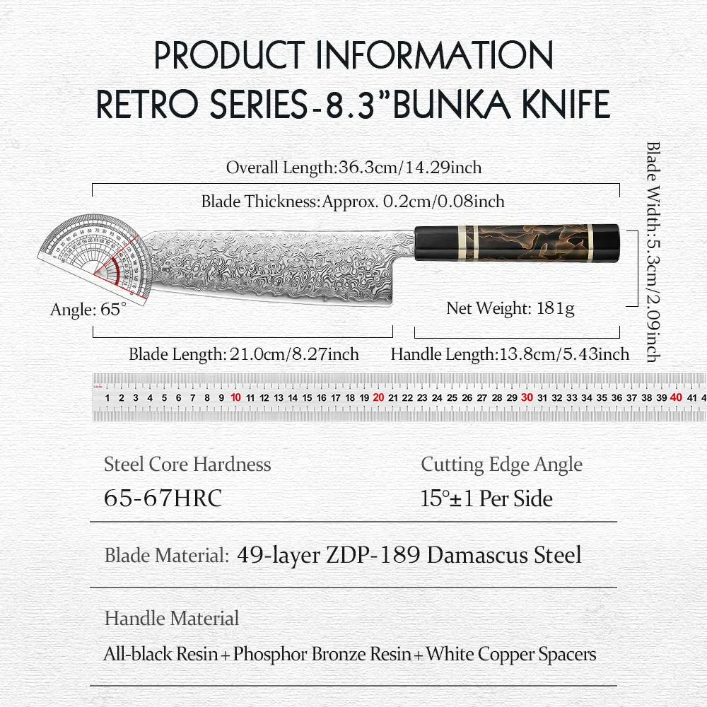 Hezhen ZDP-189 kiritsuke — Damascus, Damascus steel — capture 2