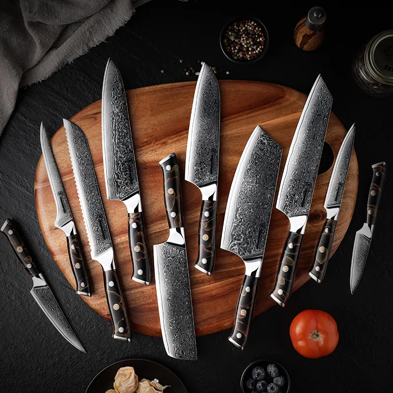 Grandsharp 10Cr15 kitchen knife set — Damascus, Damascus steel — capture 2