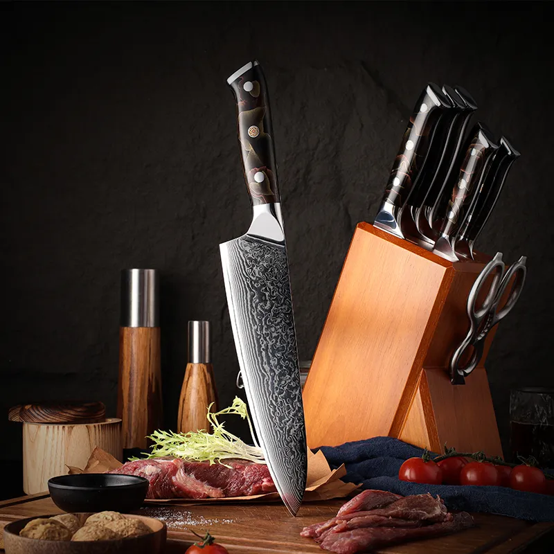 Grandsharp 10Cr15 kitchen knife set — Damascus, Damascus steel — capture 3