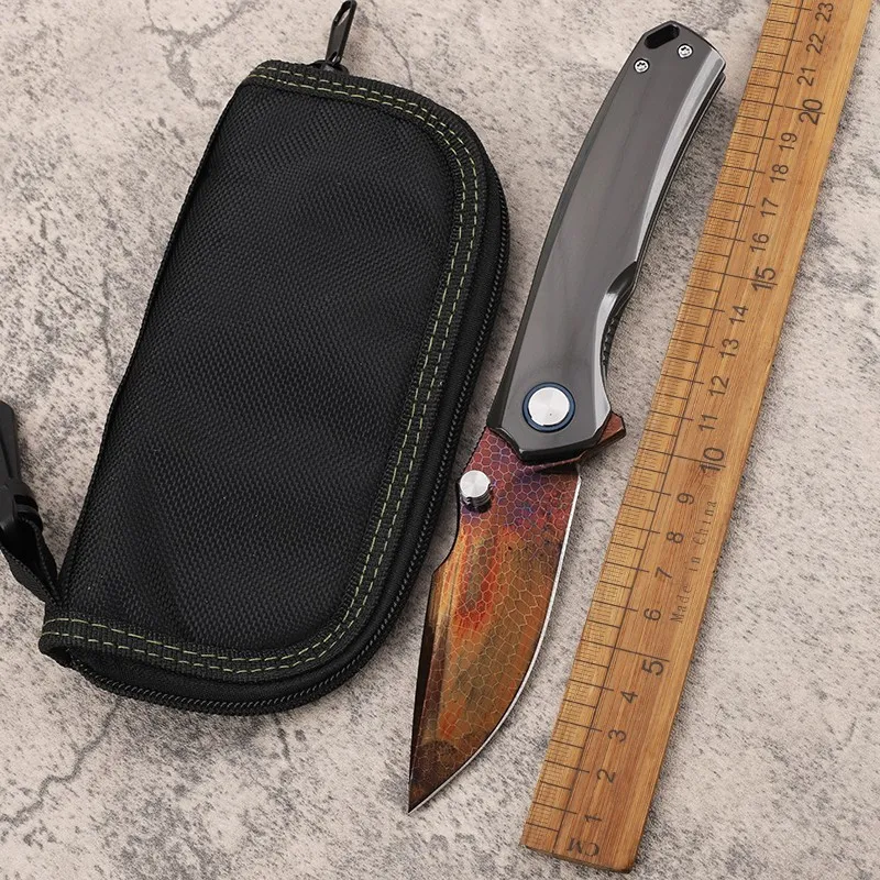 Dragon-scale Damascus 702 — Folding Knives, Zirconium