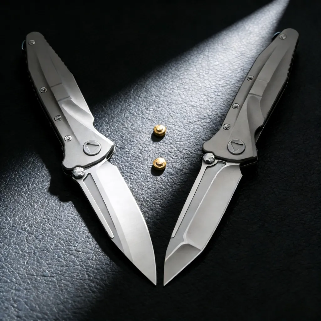 Delta D2 folding knife — Titanium EDC, Titanium handle