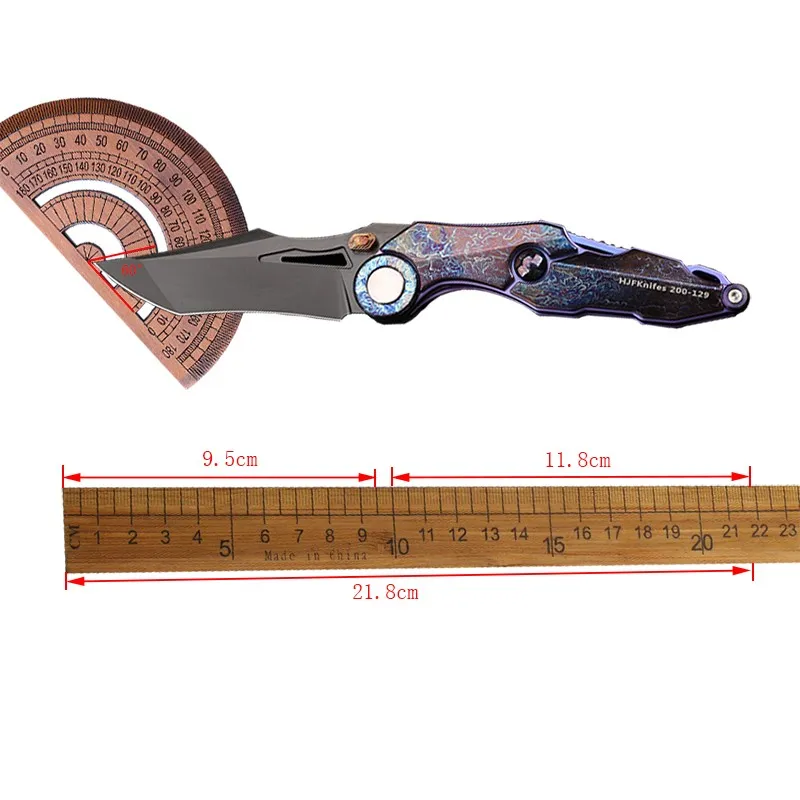 Mech M390 folding knife — Titanium EDC, Titanium handle