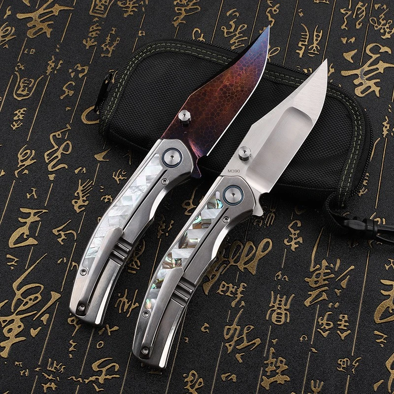 M390 titanium color-shell folder — Titanium EDC, M390 steel