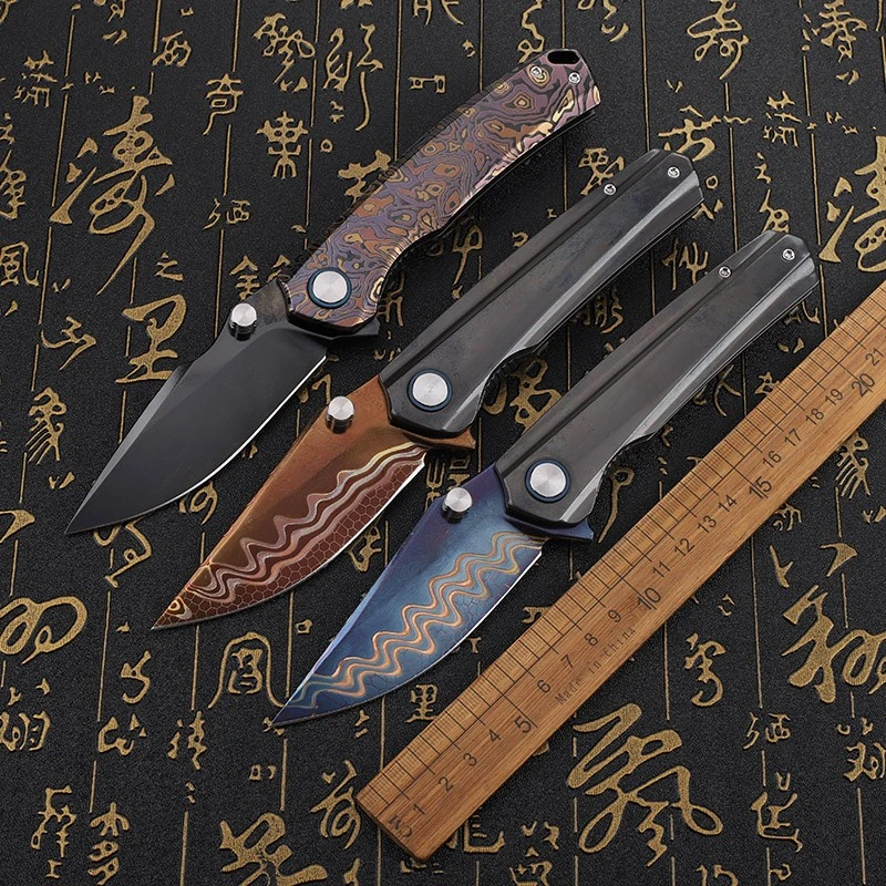 VG-10 DLC titanium folding knife — Titanium EDC, VG-10 steel