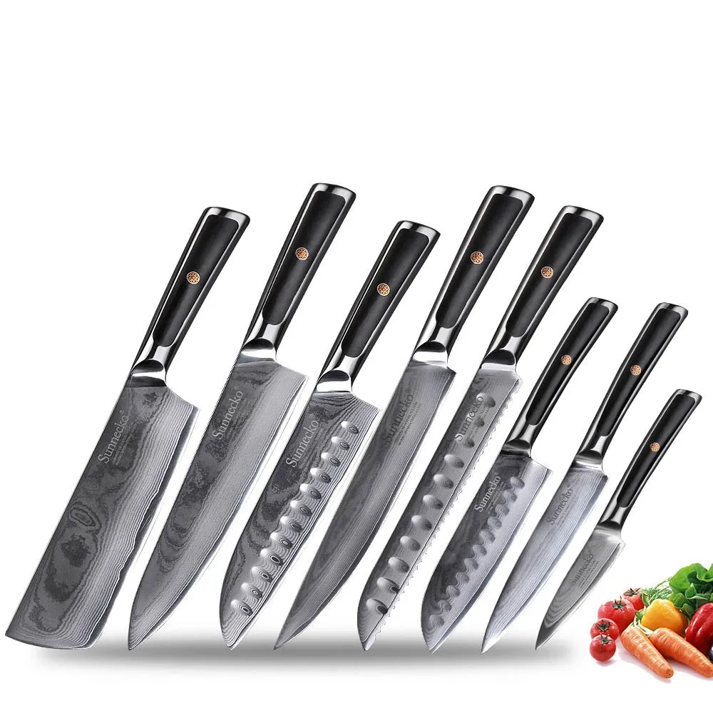 Sunnecko VG-10 Damascus set — Damascus, VG-10 steel
